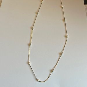 Monet necklace 23”, faux gold and pearl